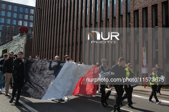 Dozens of counter-protesters from several right-wing groups organize a demonstration against the annual traditional LGBTQ CSD demonstration...