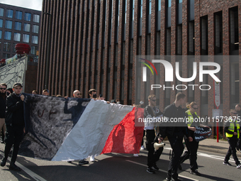 Dozens of counter-protesters from several right-wing groups organize a demonstration against the annual traditional LGBTQ CSD demonstration...