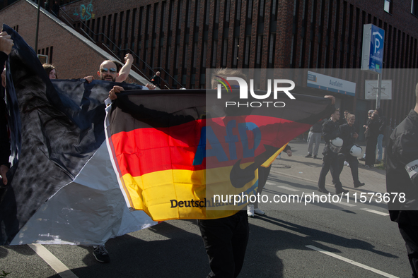 Dozens of counter-protesters from several right-wing groups organize a demonstration against the annual traditional LGBTQ CSD demonstration...