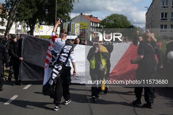 Dozens of counter-protesters from several right-wing groups organize a demonstration against the annual traditional LGBTQ CSD demonstration...