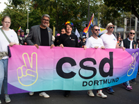 Dortmund mayor, Thomas Westphal, is seen as thousands of people take part in the annual traditional LGBTQ CSD demonstration in Dortmund, Ger...