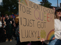 Thousands of people take part in the annual traditional LGBTQ CSD demonstration in Dortmund, Germany, on September 14, 2024. (