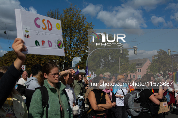 Thousands of people take part in the annual traditional LGBTQ CSD demonstration in Dortmund, Germany, on September 14, 2024. 