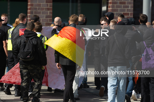 Dozens of counter-protesters from several right-wing groups organize a demonstration against the annual traditional LGBTQ CSD demonstration...