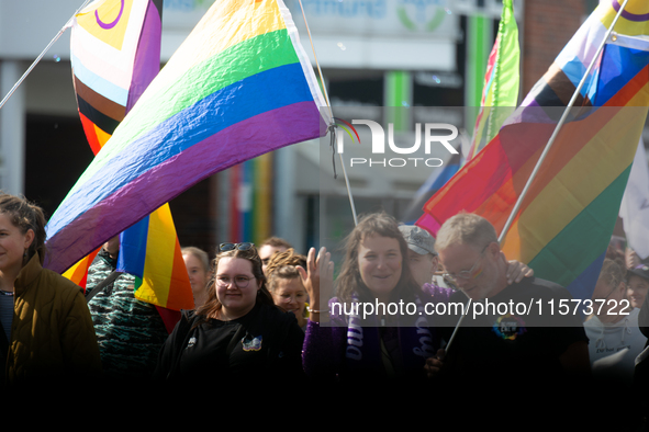 Thousands of people take part in the annual traditional LGBTQ CSD demonstration in Dortmund, Germany, on September 14, 2024. 