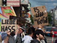 Thousands of people take part in the annual traditional LGBTQ CSD demonstration in Dortmund, Germany, on September 14, 2024. (