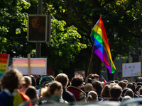 Thousands of people take part in the annual traditional LGBTQ CSD demonstration in Dortmund, Germany, on September 14, 2024. (