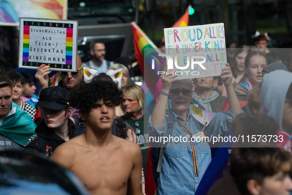 Thousands of people take part in the annual traditional LGBTQ CSD demonstration in Dortmund, Germany, on September 14, 2024. 