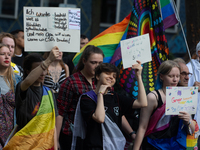 Thousands of people take part in the annual traditional LGBTQ CSD demonstration in Dortmund, Germany, on September 14, 2024. (