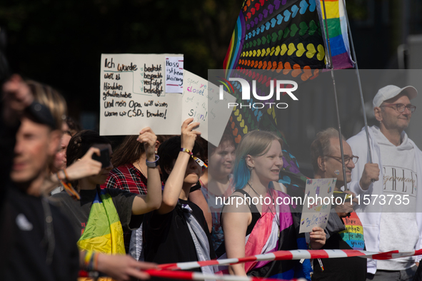 Thousands of people take part in the annual traditional LGBTQ CSD demonstration in Dortmund, Germany, on September 14, 2024. 