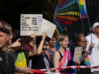 Thousands of people take part in the annual traditional LGBTQ CSD demonstration in Dortmund, Germany, on September 14, 2024. (