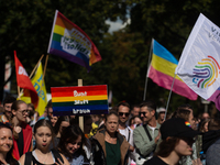 Thousands of people take part in the annual traditional LGBTQ CSD demonstration in Dortmund, Germany, on September 14, 2024. (