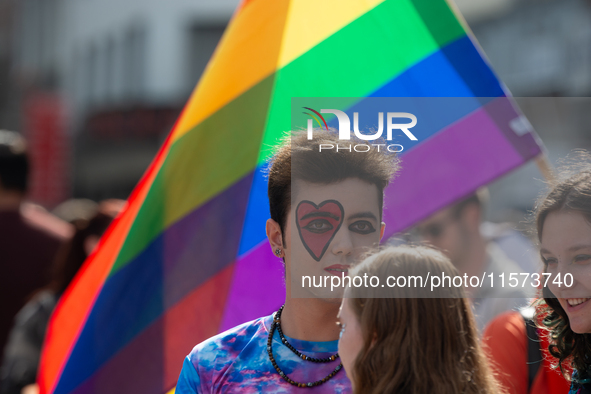 Thousands of people take part in the annual traditional LGBTQ CSD demonstration in Dortmund, Germany, on September 14, 2024. 