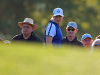 GAINESVILLE, VIRGINIA - SEPTEMBER 14: Maja Stark of Team Europe looks over the third green during Day Two of the Solheim Cup at Robert Trent...