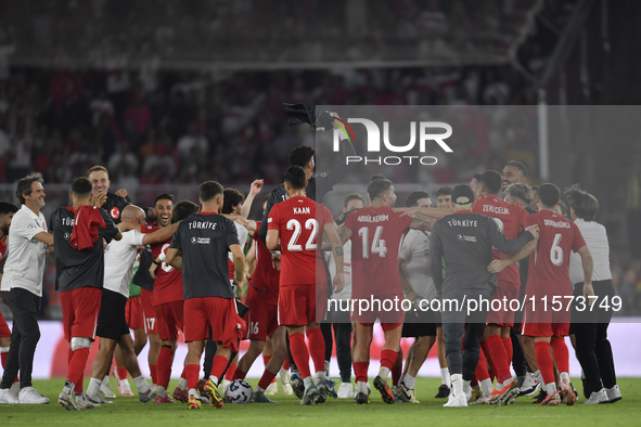 Kaan Ayhan of Turkey  during the UEFA Nations League 2024/25 League B Group B4 match between Turkiye and Iceland at Gursel Aksel Stadium on...