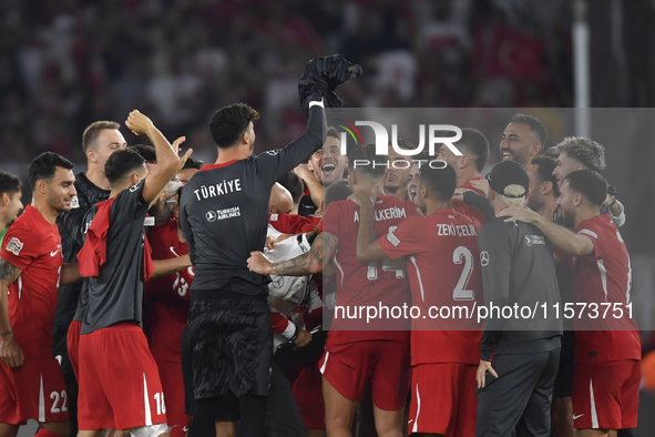 Zeki Celik of Turkey  during the UEFA Nations League 2024/25 League B Group B4 match between Turkiye and Iceland at Gursel Aksel Stadium on...