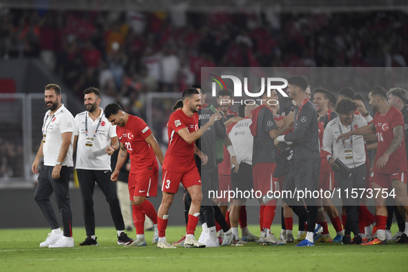 Merih Demiral of Turkey  during the UEFA Nations League 2024/25 League B Group B4 match between Turkiye and Iceland at Gursel Aksel Stadium...