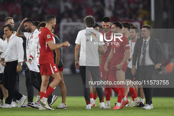 Orkun Kokcu of Turkey   during the UEFA Nations League 2024/25 League B Group B4 match between Turkiye and Iceland at Gursel Aksel Stadium o...