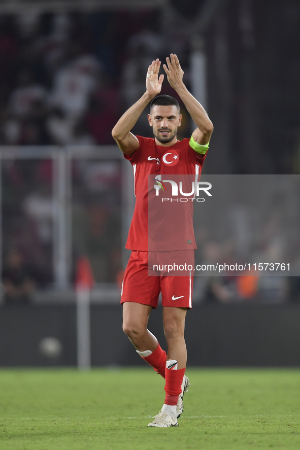 Merih Demiral of Turkey  during the UEFA Nations League 2024/25 League B Group B4 match between Turkiye and Iceland at Gursel Aksel Stadium...