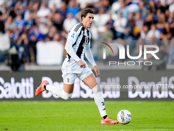 Dusan Vlahovic of Juventus FC during the Serie A Enilive match between Empoli FC and Juventus FC at Stadio Carlo Castellani on September 14,...