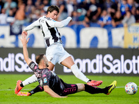 Dusan Vlahovic of Juventus FC misses to score first goal during the Serie A Enilive match between Empoli FC and Juventus FC at Stadio Carlo...