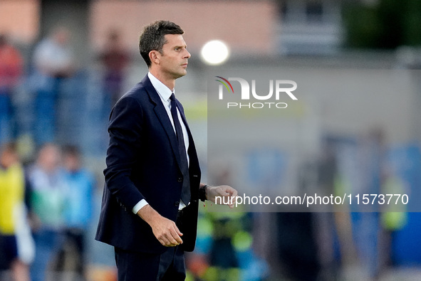 Thiago Motta head coach of Juventus FC looks on during the Serie A Enilive match between Empoli FC and Juventus FC at Stadio Carlo Castellan...