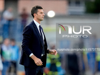 Thiago Motta head coach of Juventus FC looks on during the Serie A Enilive match between Empoli FC and Juventus FC at Stadio Carlo Castellan...