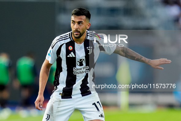 Nicolas Gonzalez of Juventus FC gestures during the Serie A Enilive match between Empoli FC and Juventus FC at Stadio Carlo Castellani on Se...