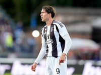 Dusan Vlahovic of Juventus FC looks on during the Serie A Enilive match between Empoli FC and Juventus FC at Stadio Carlo Castellani on Sept...