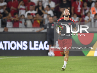 Hakan Calhanoglu of Turkey  during the UEFA Nations League 2024/25 League B Group B4 match between Turkiye and Iceland at Gursel Aksel Stadi...