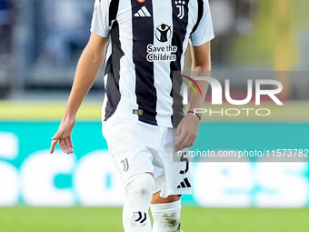 Manuel Locatelli of Juventus FC in action during the Serie A Enilive match between Empoli FC and Juventus FC at Stadio Carlo Castellani on S...