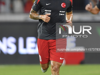 Hakan Calhanoglu of Turkey  during the UEFA Nations League 2024/25 League B Group B4 match between Turkiye and Iceland at Gursel Aksel Stadi...