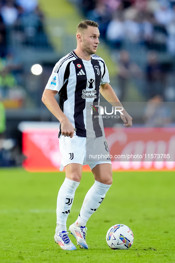 Teun Koopmeiners of Juventus FC in action during the Serie A Enilive match between Empoli FC and Juventus FC at Stadio Carlo Castellani on S...