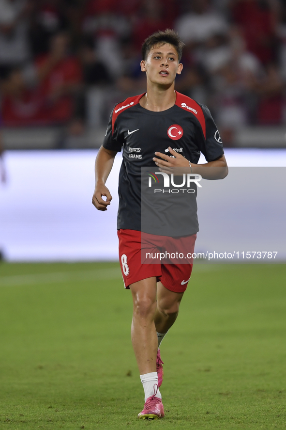 Arda Guler of Turkey    during the UEFA Nations League 2024/25 League B Group B4 match between Turkiye and Iceland at Gursel Aksel Stadium o...