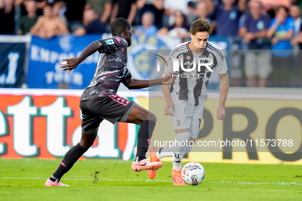 Kenan Yıldız of Juventus FC during the Serie A Enilive match between Empoli FC and Juventus FC at Stadio Carlo Castellani on September 14, 2...