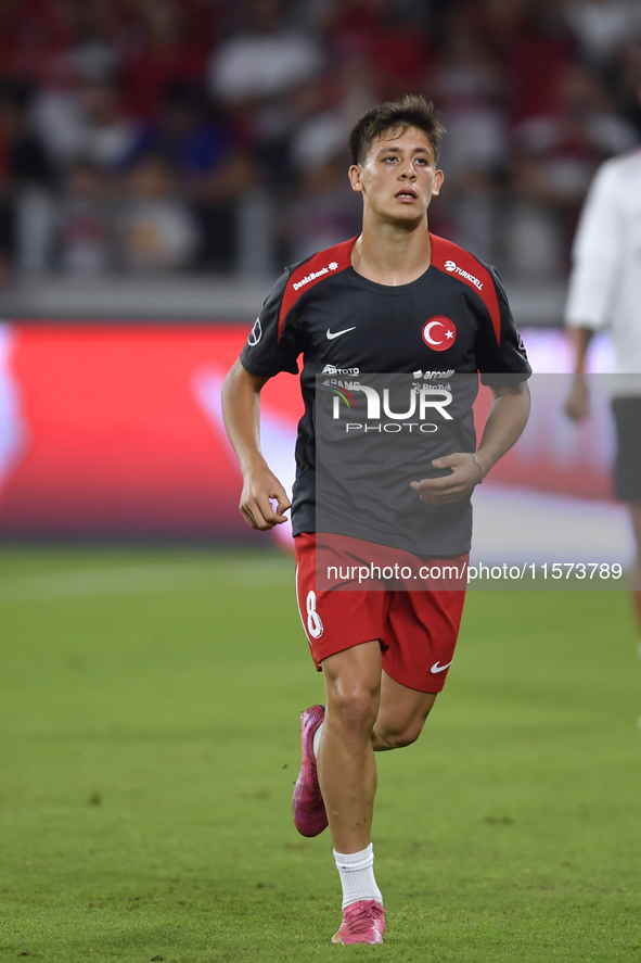 Arda Guler of Turkey    during the UEFA Nations League 2024/25 League B Group B4 match between Turkiye and Iceland at Gursel Aksel Stadium o...