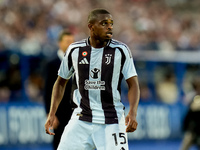 Pierre Kalulu of Juventus FC looks on during the Serie A Enilive match between Empoli FC and Juventus FC at Stadio Carlo Castellani on Septe...