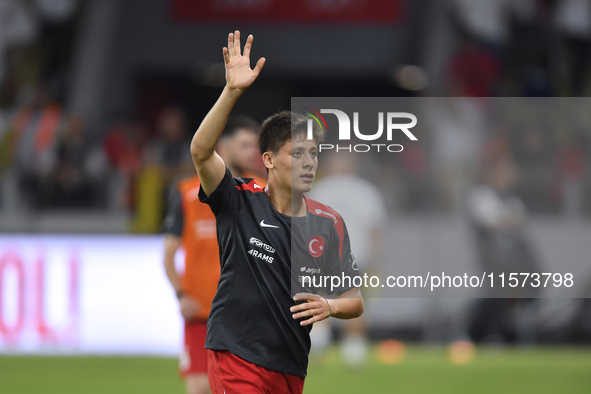 Arda Guler of Turkey    during the UEFA Nations League 2024/25 League B Group B4 match between Turkiye and Iceland at Gursel Aksel Stadium o...