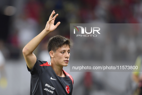 Arda Guler of Turkey    during the UEFA Nations League 2024/25 League B Group B4 match between Turkiye and Iceland at Gursel Aksel Stadium o...