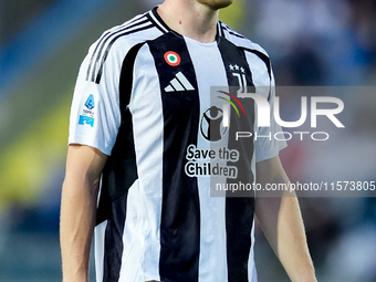 Teun Koopmeiners of Juventus FC looks on during the Serie A Enilive match between Empoli FC and Juventus FC at Stadio Carlo Castellani on Se...