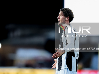 Dusan Vlahovic of Juventus FC looks dejected during the Serie A Enilive match between Empoli FC and Juventus FC at Stadio Carlo Castellani o...