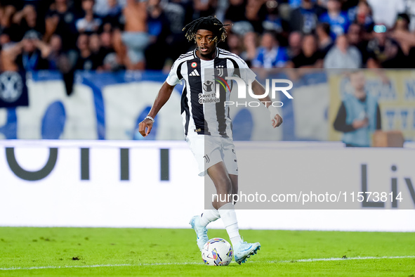 Samuel Mbangula of Juventus FC in action during the Serie A Enilive match between Empoli FC and Juventus FC at Stadio Carlo Castellani on Se...