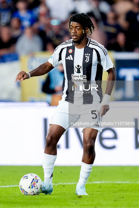 Samuel Mbangula of Juventus FC during the Serie A Enilive match between Empoli FC and Juventus FC at Stadio Carlo Castellani on September 14...