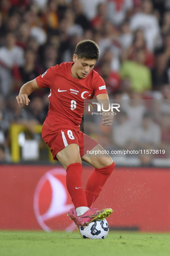  Arda Guler of Turkey  during the UEFA Nations League 2024/25 League B Group B4 match between Turkiye and Iceland at Gursel Aksel Stadium on...