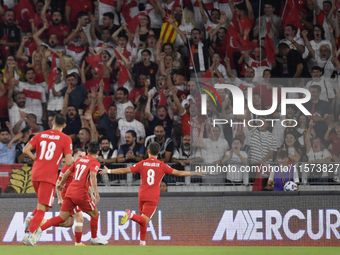 Kerem Akturkoglu of Turkey celebrates after scoring  during the UEFA Nations League 2024/25 League B Group B4 match between Turkiye and Icel...