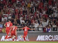 Kerem Akturkoglu of Turkey celebrates after scoring  during the UEFA Nations League 2024/25 League B Group B4 match between Turkiye and Icel...