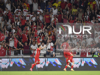 Kerem Akturkoglu of Turkey celebrates after scoring  during the UEFA Nations League 2024/25 League B Group B4 match between Turkiye and Icel...