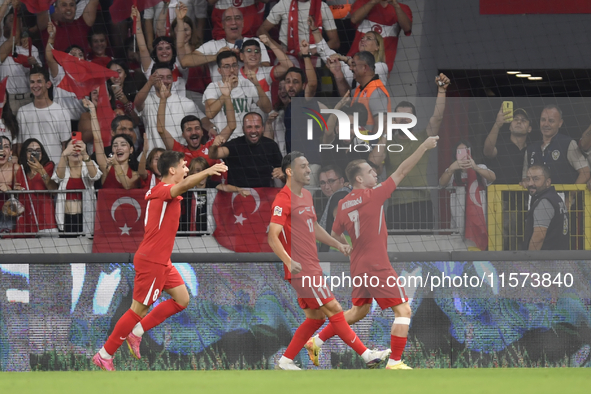 Kerem Akturkoglu of Turkey celebrates after scoring  during the UEFA Nations League 2024/25 League B Group B4 match between Turkiye and Icel...