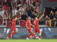 Kerem Akturkoglu of Turkey celebrates after scoring  during the UEFA Nations League 2024/25 League B Group B4 match between Turkiye and Icel...