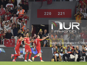 Kerem Akturkoglu of Turkey celebrates after scoring  during the UEFA Nations League 2024/25 League B Group B4 match between Turkiye and Icel...